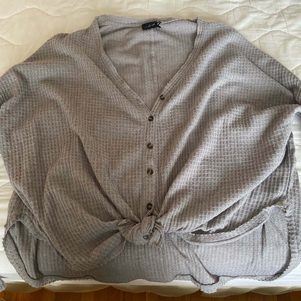 Urban outfitters grey button up sweater